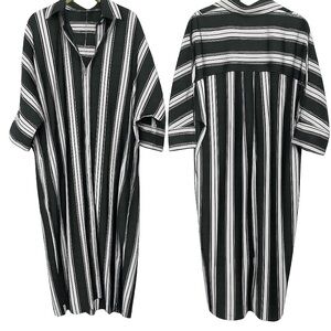 Madewell Forest Green and White Striped Maxi Dress